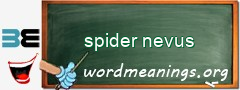 WordMeaning blackboard for spider nevus